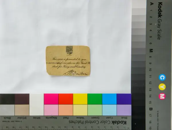 Lieutenant David Milne Memorial Card Great Sacrifice Tribute